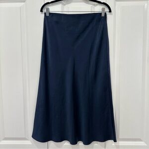 Aritzia Babaton Slip Satin Midi Skirt in Admiral Blue Size 10
